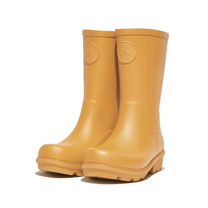 FitFlop Wonderwelly Junior Ergonomic Wellington Kids' Rain Boots Yellow | 528XUADMN