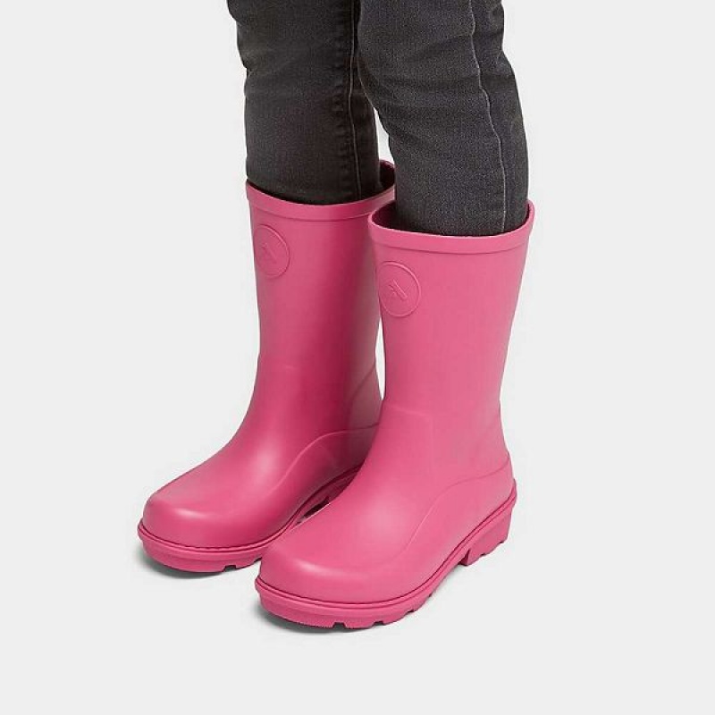 FitFlop Wonderwelly Junior Ergonomic Wellington Kids' Rain Boots Pink | 183FNOAXQ