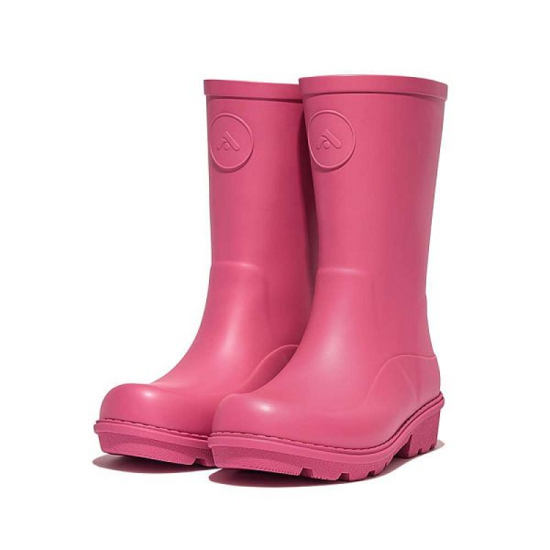 FitFlop Wonderwelly Junior Ergonomic Wellington Kids' Rain Boots Pink | 183FNOAXQ