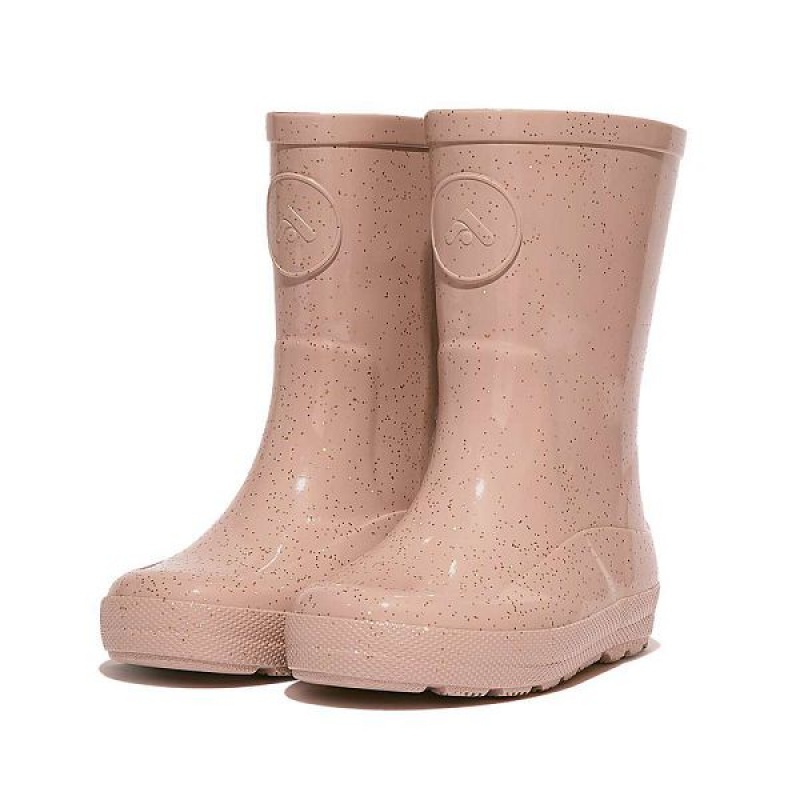 FitFlop Wonderwelly Toddler Glitter Ergonomic Kids' Rain Boots Rose Gold | 754STLVOC