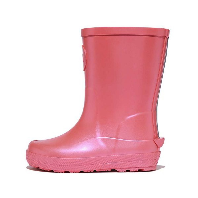 FitFlop Wonderwelly Toddler Pearlized Ergonomic Waterproof Wellington Kids\' Rain Boots Coral | 961AVLZYN