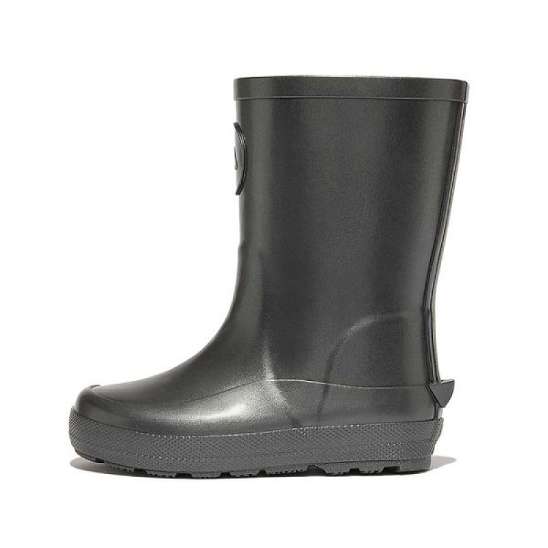 FitFlop Wonderwelly Toddler Pearlized Ergonomic Waterproof Wellington Kids\' Rain Boots Black | 265UFYPLB